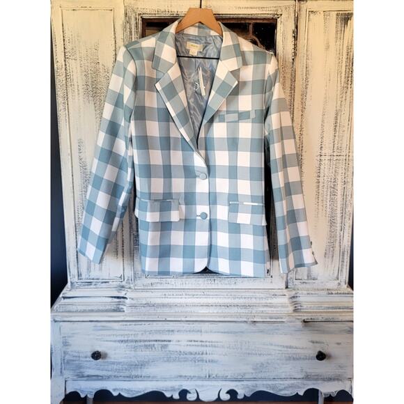 Anthropologie Maeve Gingham Blazer - New Large - Picture 5 of 7